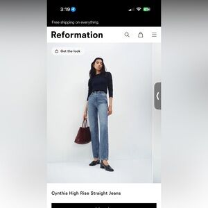 Reformation Cynthia High-Rise Straight Jeans